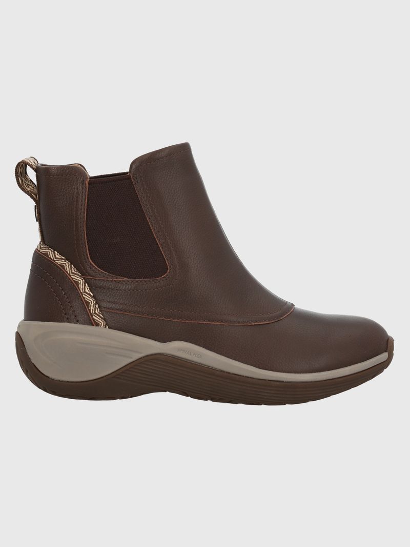 Botin-Para-Mujer-Cuero-Spinal-Rug-Chelsea-Marron-Oscuro-Hush-Puppies