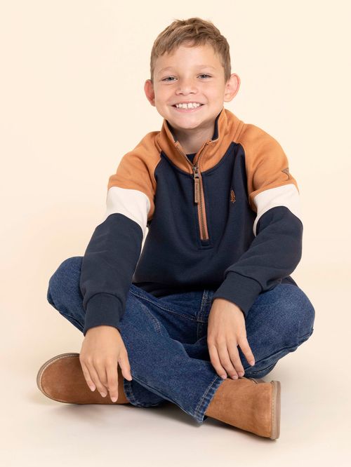 Botín Para Niño Cuero Damon Marrón Hush Puppies