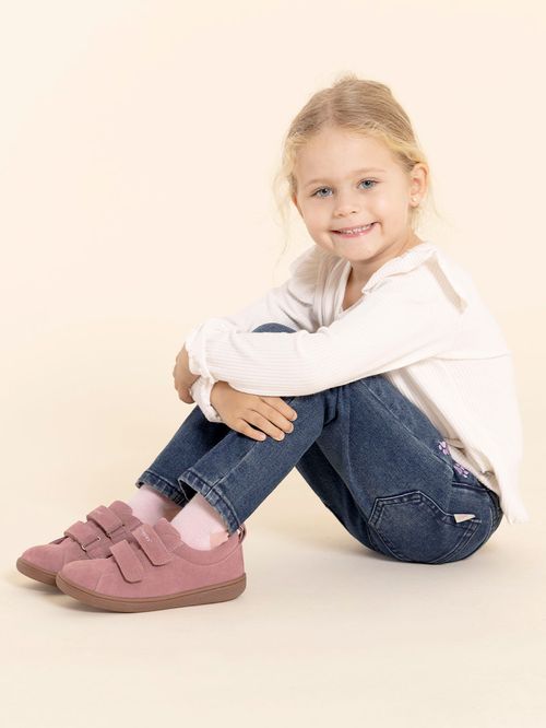 Zapatilla Para Niña Cuero Hobart Rosado Hush Puppies