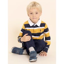 Zapatilla Para Niño Cuero Bambus Azul Hush Puppies