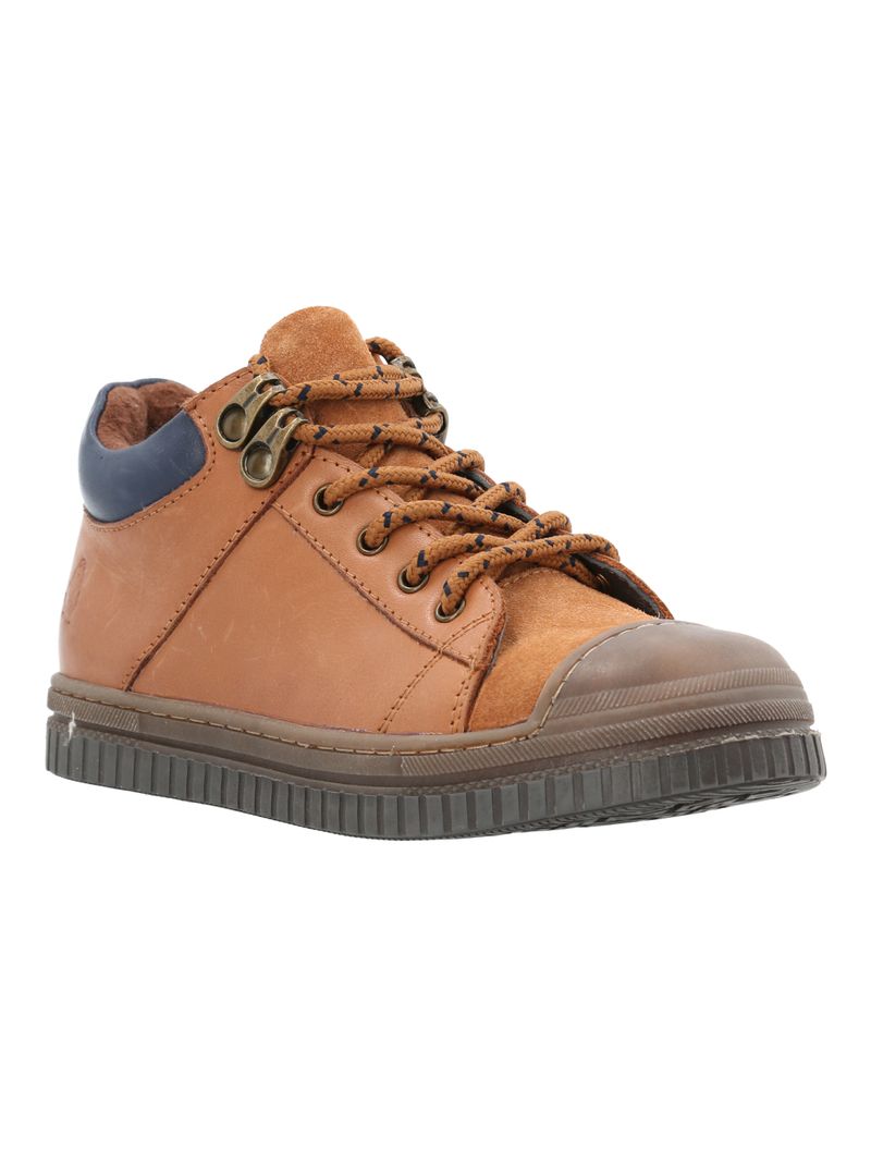 Zapatilla-Para-Niño-Cuero-Waco-Marron-Hush-Puppies