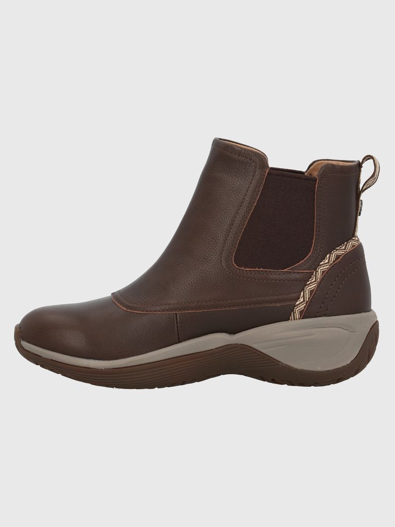 Botin-Para-Mujer-Cuero-Spinal-Rug-Chelsea-Marron-Oscuro-Hush-Puppies