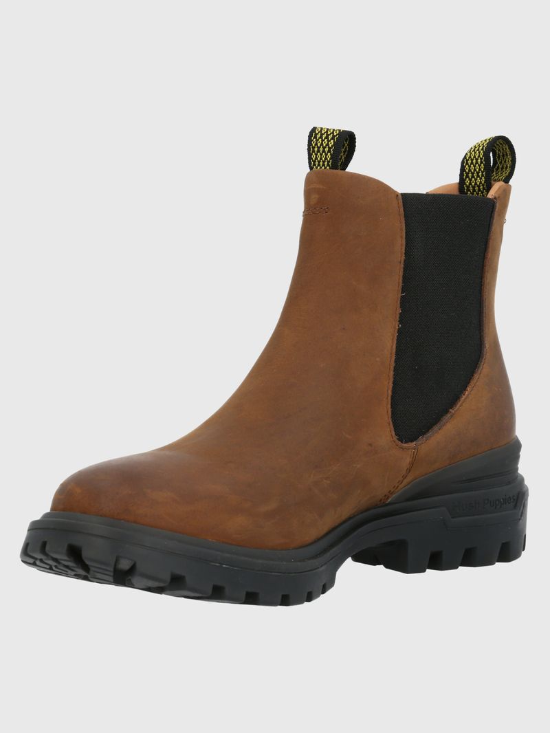 Botin-Para-Mujer-Cuero-One-And-Only-Marron-Oscuro-Hush-Puppies