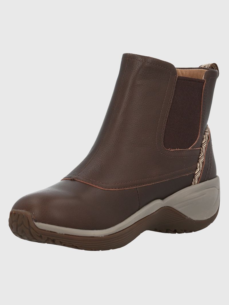 Botin-Para-Mujer-Cuero-Spinal-Rug-Chelsea-Marron-Oscuro-Hush-Puppies