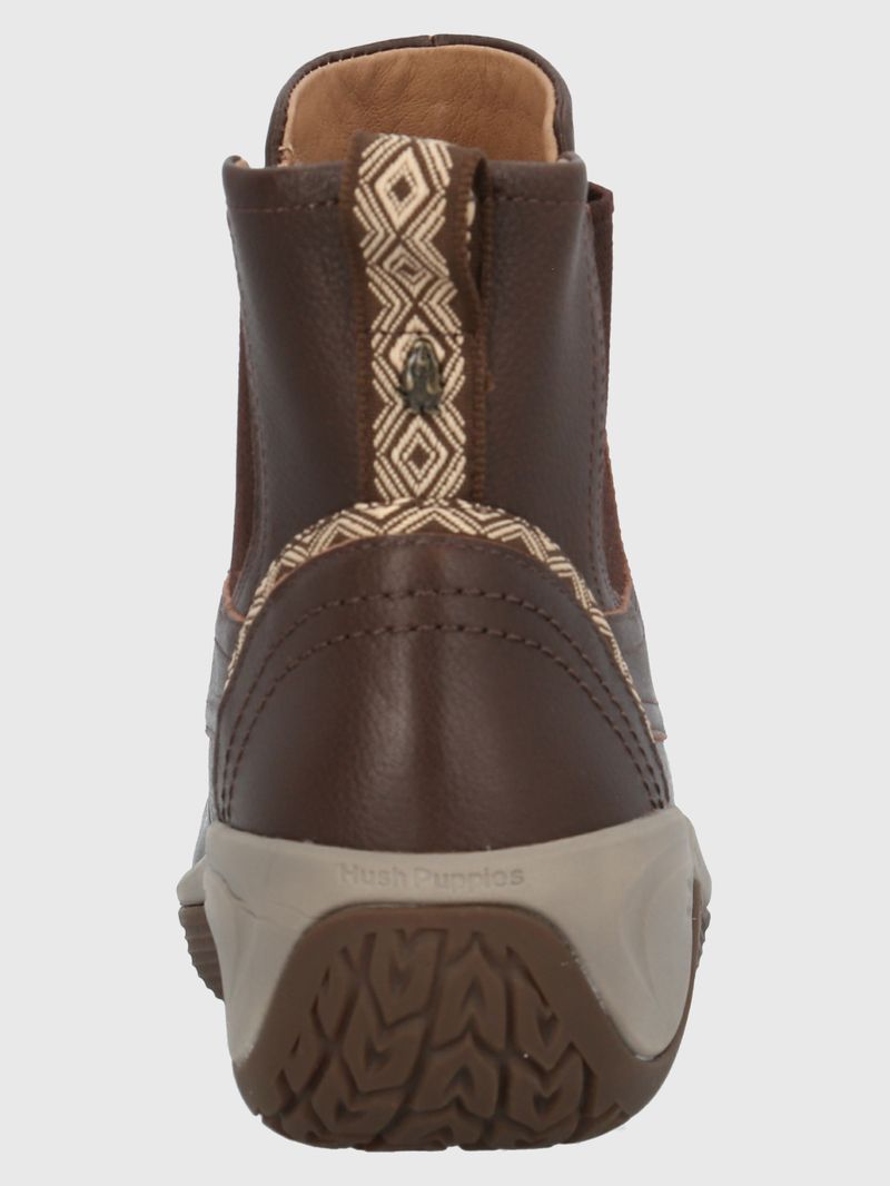 Botin-Para-Mujer-Cuero-Spinal-Rug-Chelsea-Marron-Oscuro-Hush-Puppies