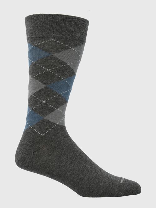 Medias Para Hombre Algodón/Elastano Cuff Argyle Gris Hush Puppies