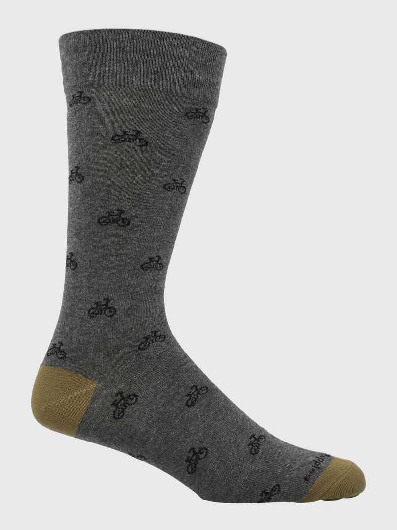 Medias-Para-Hombre-Algodon-Elastano-Cuff-Bikes-Gris-Oscuro-Hush-Puppies