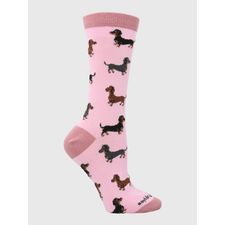 Medias Para Mujer Algodón/Elastano Dachshund Rosado Hush Puppies