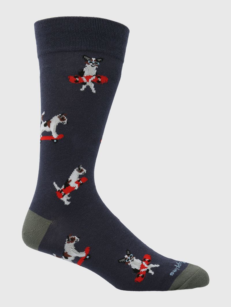 Medias-Para-Hombre-Algodon-Elastano-Cuff-Skatedog-Azul-Hush-Puppies
