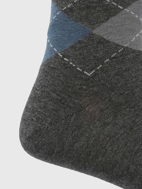Medias Para Hombre Algodón/Elastano Cuff Argyle Gris Hush Puppies