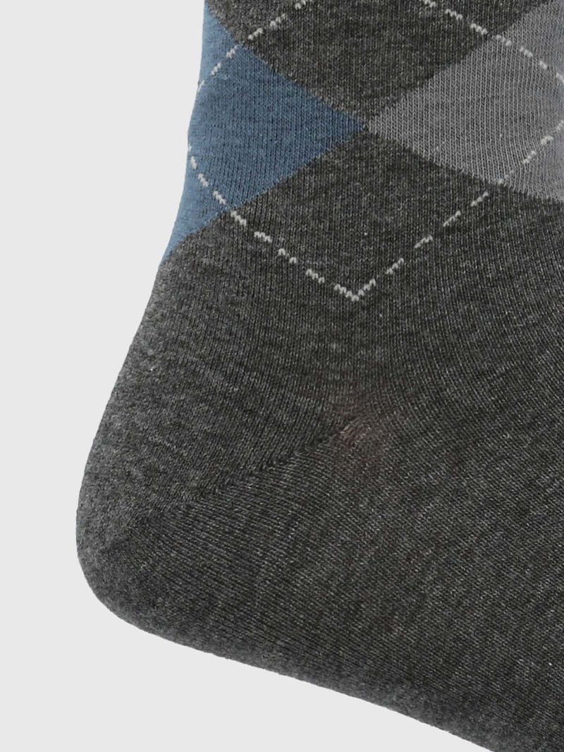Medias-Para-Hombre-Algodon-Elastano-Cuff-Argyle-Gris-Hush-Puppies