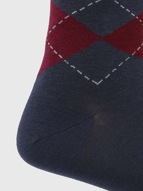 Medias Para Hombre Algodón/Elastano Cuff Argyle Azul Hush Puppies