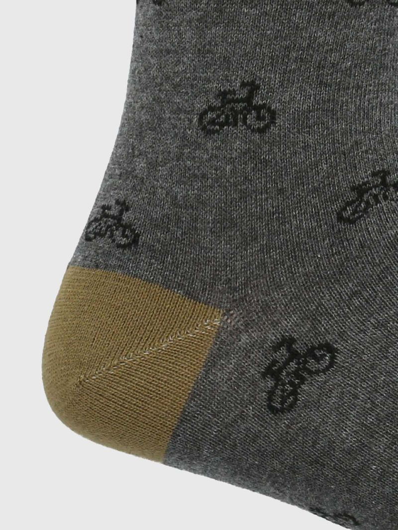 Medias-Para-Hombre-Algodon-Elastano-Cuff-Bikes-Gris-Oscuro-Hush-Puppies