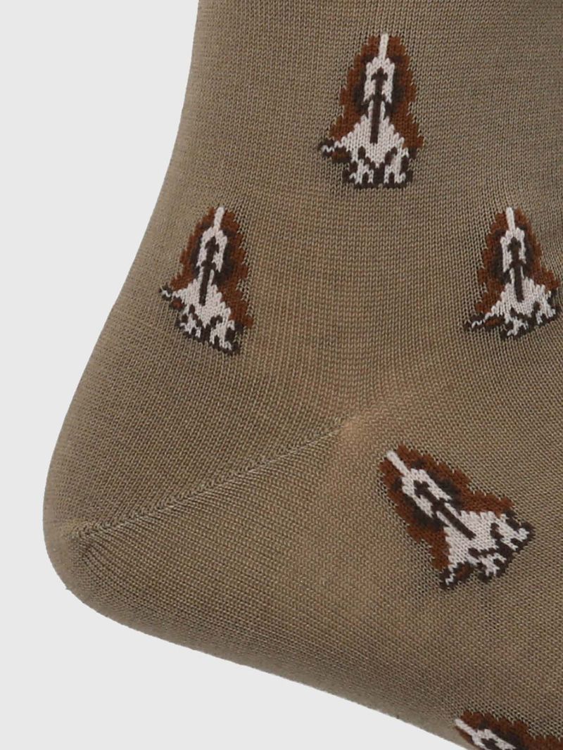 Medias-Para-Hombre-Algodon-Elastano-Dogs-Cafe-Claro-Hush-Puppies