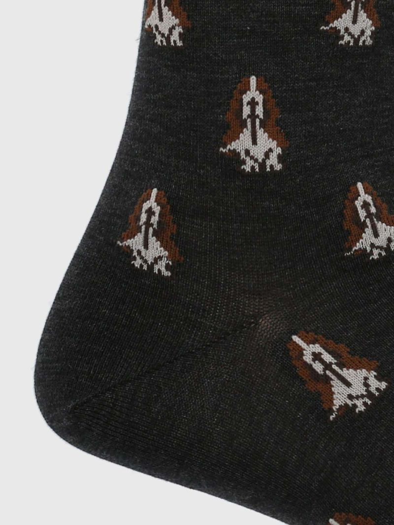 Medias-Para-Hombre-Algodon-Elastano-Dogs-Gris-Oscuro-Hush-Puppies