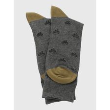 Medias Para Hombre Algodón/Elastano Cuff Bikes Gris Oscuro Hush Puppies