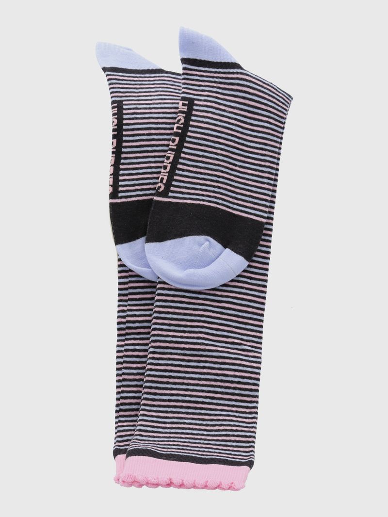 Medias-Para-Mujer-Algodon-Elastano-Kh-ST-Lines-Gris-Oscuro-Hush-Puppies