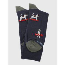 Medias Para Hombre Algodón/Elastano Cuff Skatedog Azul Hush Puppies