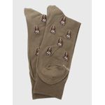 Medias-Para-Hombre-Algodon-Elastano-Dogs-Cafe-Claro-Hush-Puppies