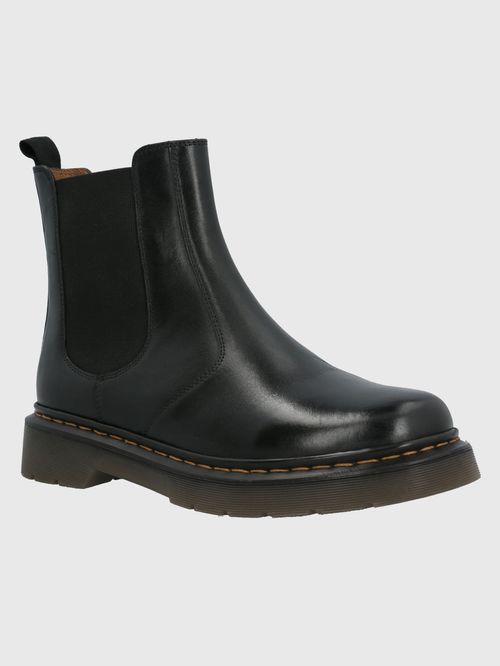 Botín Para Mujer Cuero Mart Negro Hush Puppies
