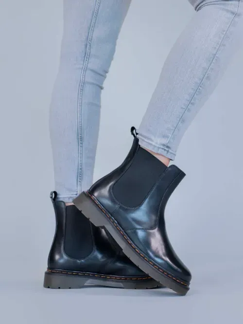 Botín Para Mujer Cuero Mart Negro Hush Puppies