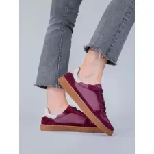 Zapatilla Para Mujer Cuero Dallas Burgundy Hush Puppies