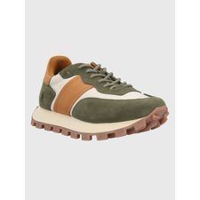 Zapatilla Para Mujer Cuero Janet Verde Militar Hush Puppies