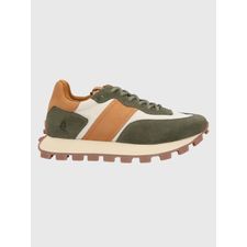 Zapatilla Para Mujer Cuero Janet Verde Militar Hush Puppies