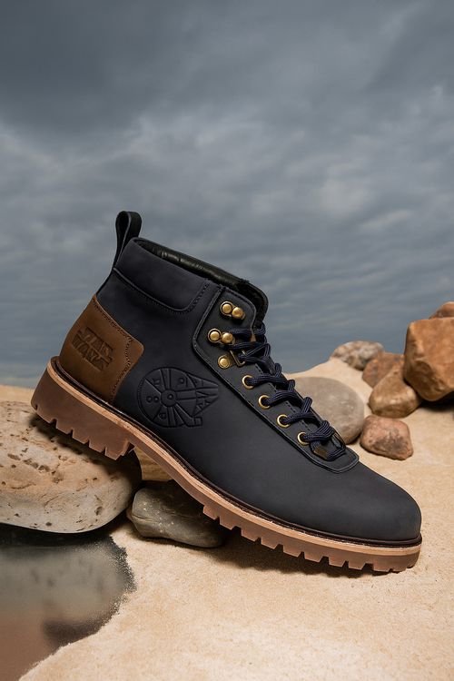 Botines Para Hombre Cuero Han Solo-M Azul Hush Puppies