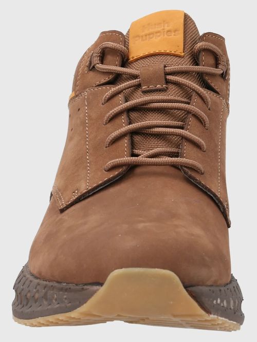 Botín Para Hombre Cuero Spinal Bootee Café Hush Puppies