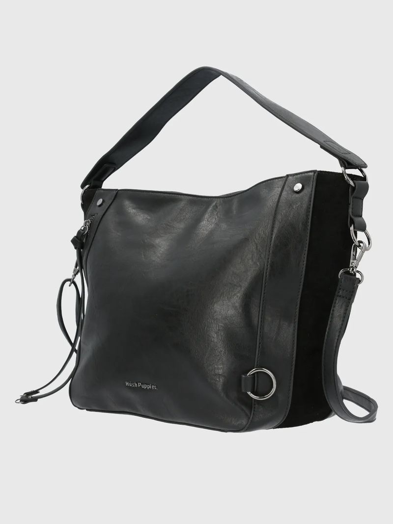 Cartera-Para-Mujer-Sintetico-Cuero-Lovell-Hobo-Negro-Hush-Puppies