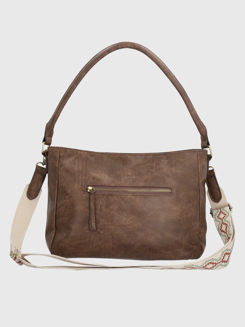 Cartera-Para-Mujer-Sintetico-Cuero-Laddler-Bag-Marron-Hush-Puppies