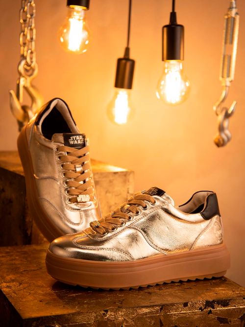 Zapatillas Para Mujer Cuero C-3Po-W Dorado Hush Puppies
