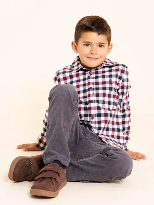 Zapatilla Para Niño Cuero Hobart Marrón Hush Puppies