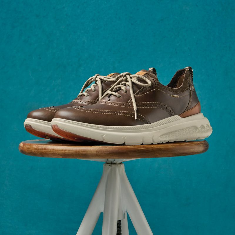 Zapato-Para-Hombre-Cuero-Excel-Wingtip-Marron-Hush-Puppies