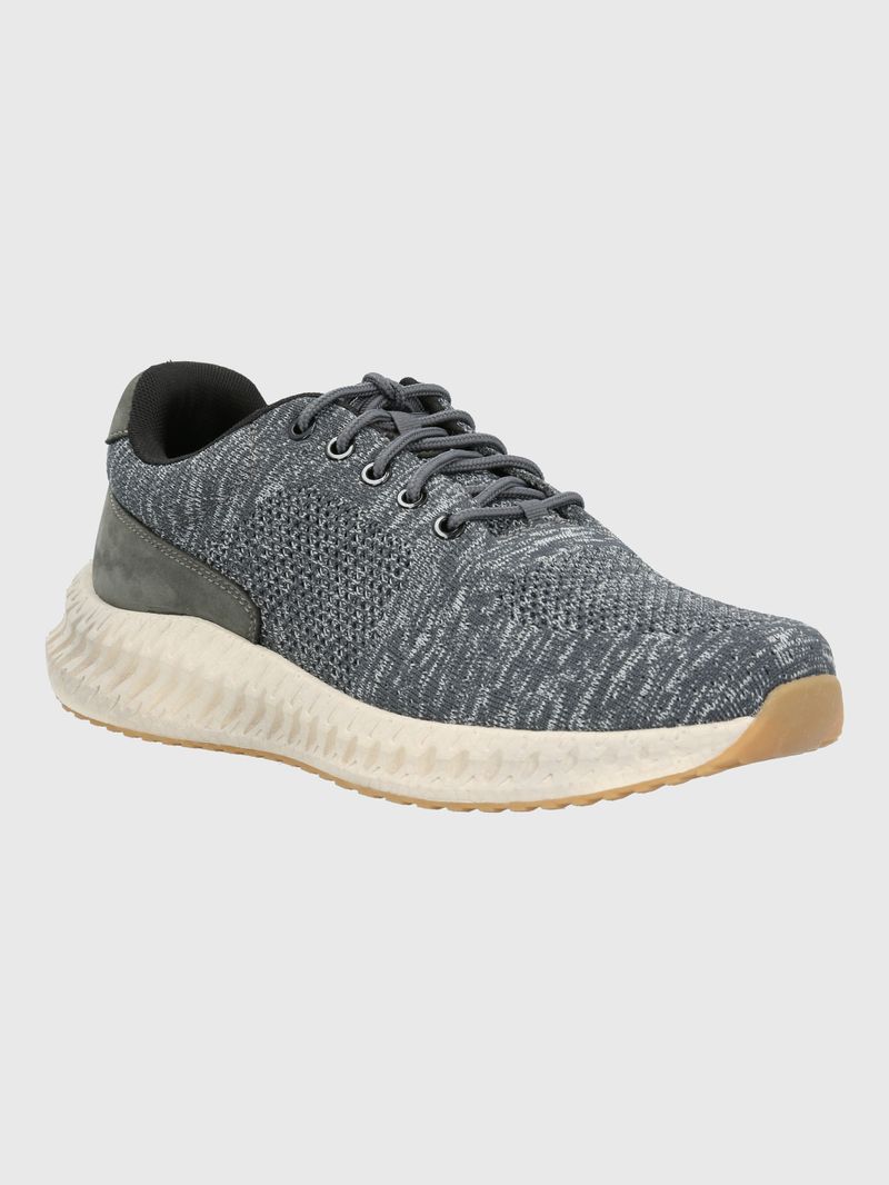 Zapatilla-Para-Hombre-Textil-Cuero-Spinal-Knit-Lace-Gris-Hush-Puppies
