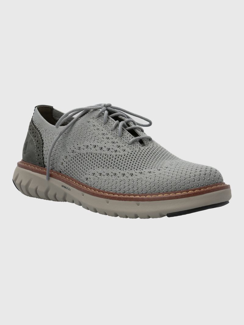 Zapato-Para-Hombre-Textil-Cuero-Smart-Knit-Wingtip-Gris-Hush-Puppies