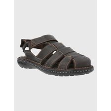 Sandalia Para Hombre Cuero Neri Marron Oscuro Hush Puppies