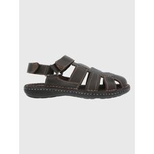 Sandalia Para Hombre Cuero Neri Marron Oscuro Hush Puppies
