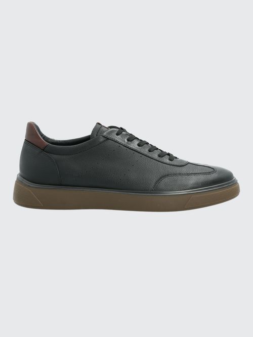 Zapatilla Para Hombre Cuero Bloor Negro Hush Puppies