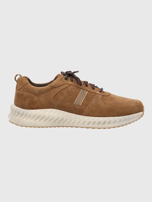 Zapatilla Para Hombre Cuero Spinal Grove Café Hush Puppies