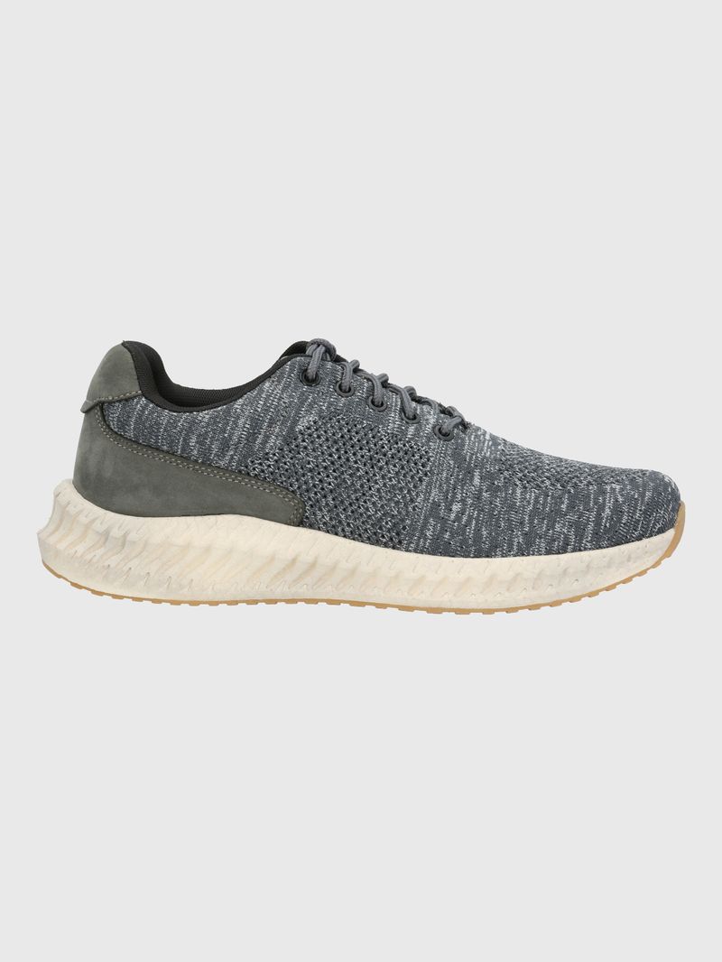 Zapatilla-Para-Hombre-Textil-Cuero-Spinal-Knit-Lace-Gris-Hush-Puppies