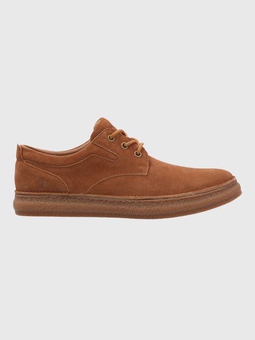 Zapatilla Para Hombre Cuero Gared Café Hush Puppies