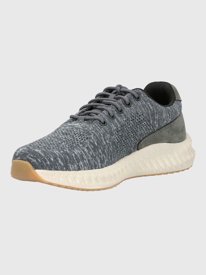 Zapatilla-Para-Hombre-Textil-Cuero-Spinal-Knit-Lace-Gris-Hush-Puppies