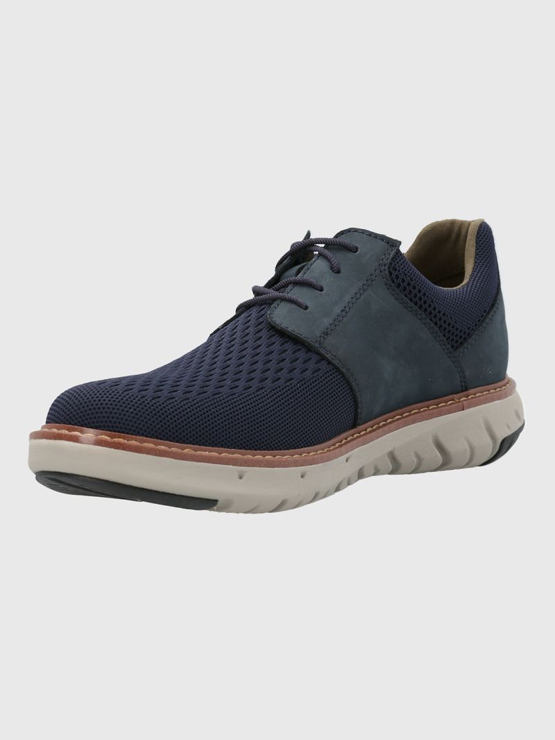 Zapato-Para-Hombre-Cuero-Textil-Smart-Hybrid-Lace-Azul-Hush-Puppies