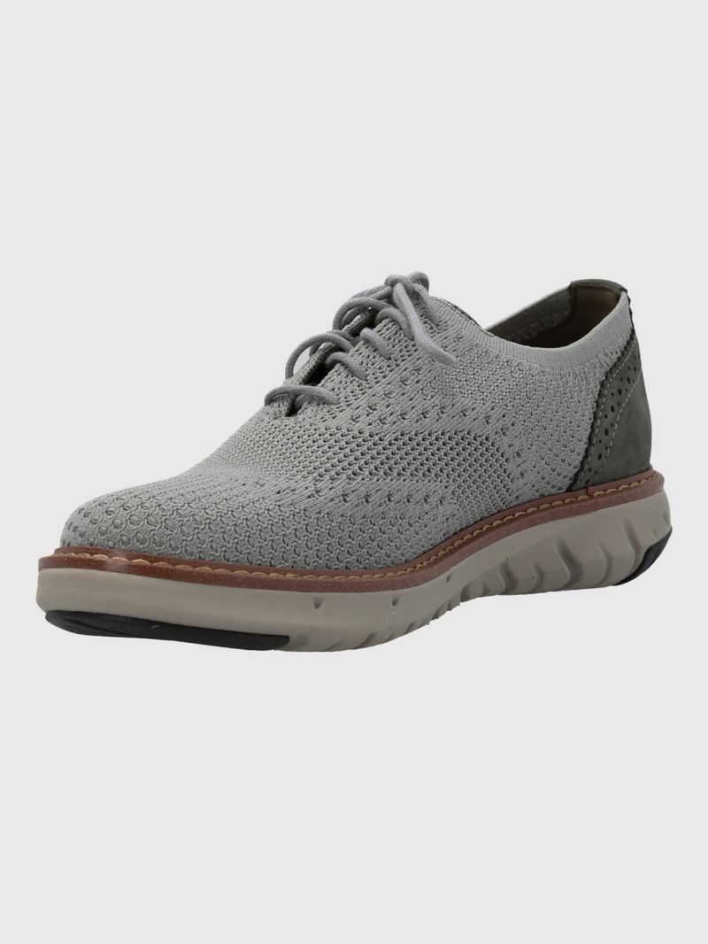 Zapato-Para-Hombre-Textil-Cuero-Smart-Knit-Wingtip-Gris-Hush-Puppies