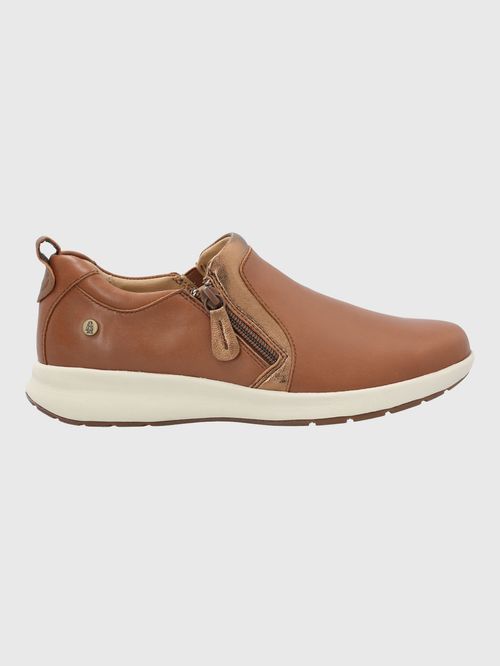 Slip On Para Mujer Cuero Spinal Slip On Café Hush Puppies