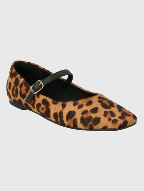 Ballerina Para Mujer Cuero Lovere Leopardo Hush Puppies