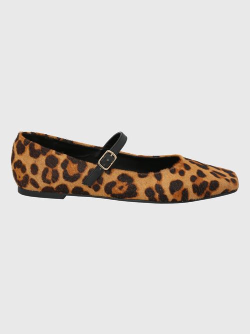 Ballerina Para Mujer Cuero Lovere Leopardo Hush Puppies