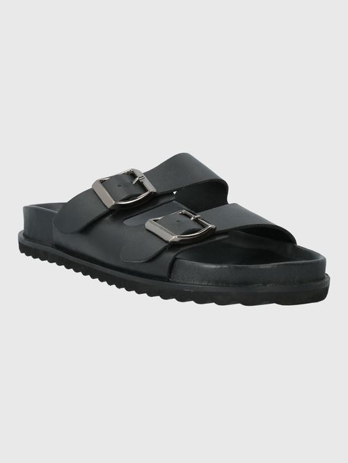 Sandalia Para Mujer Cuero Varana Negro Hush Puppies